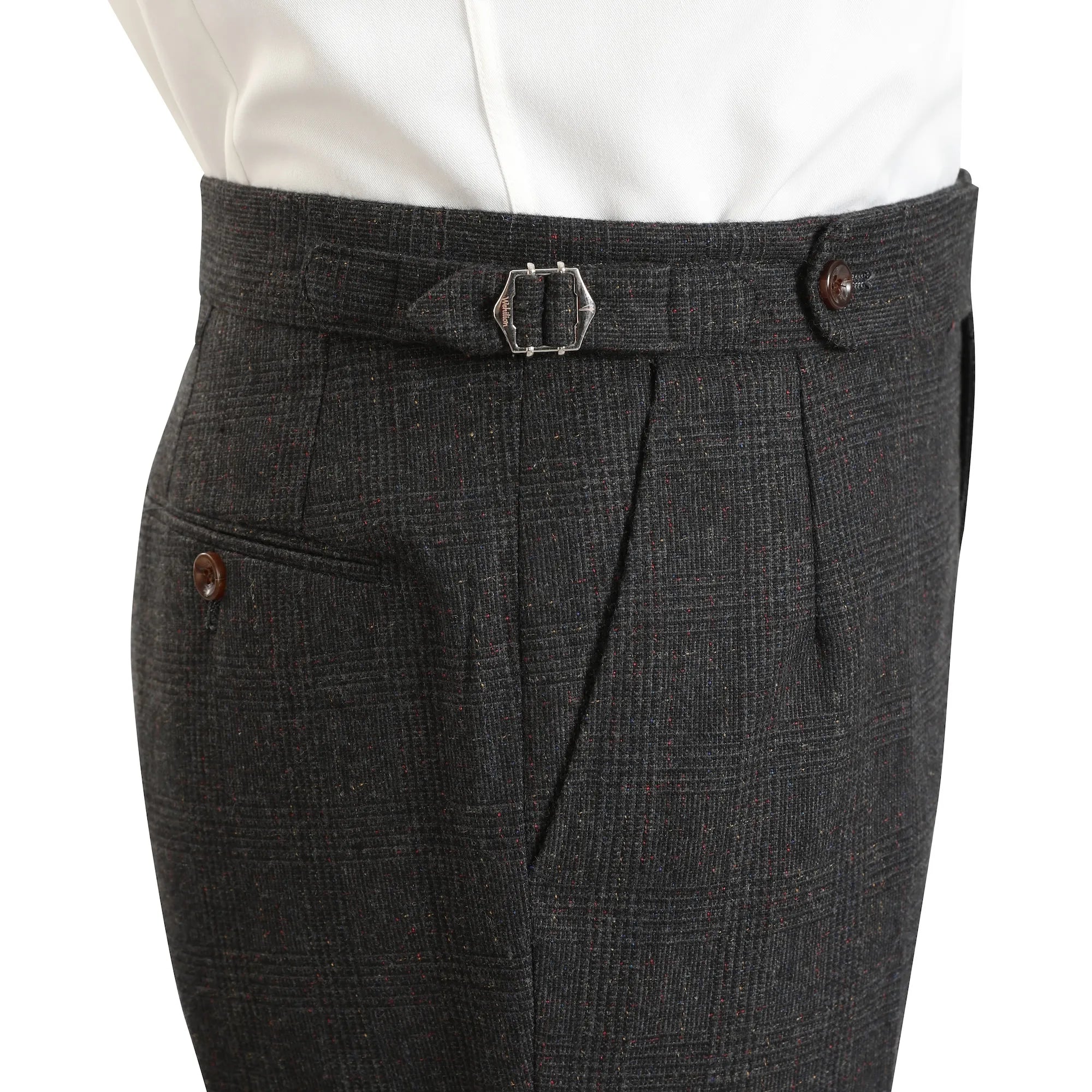 Men's Grey Peak Lapel Herringbone 2 Piece Suits