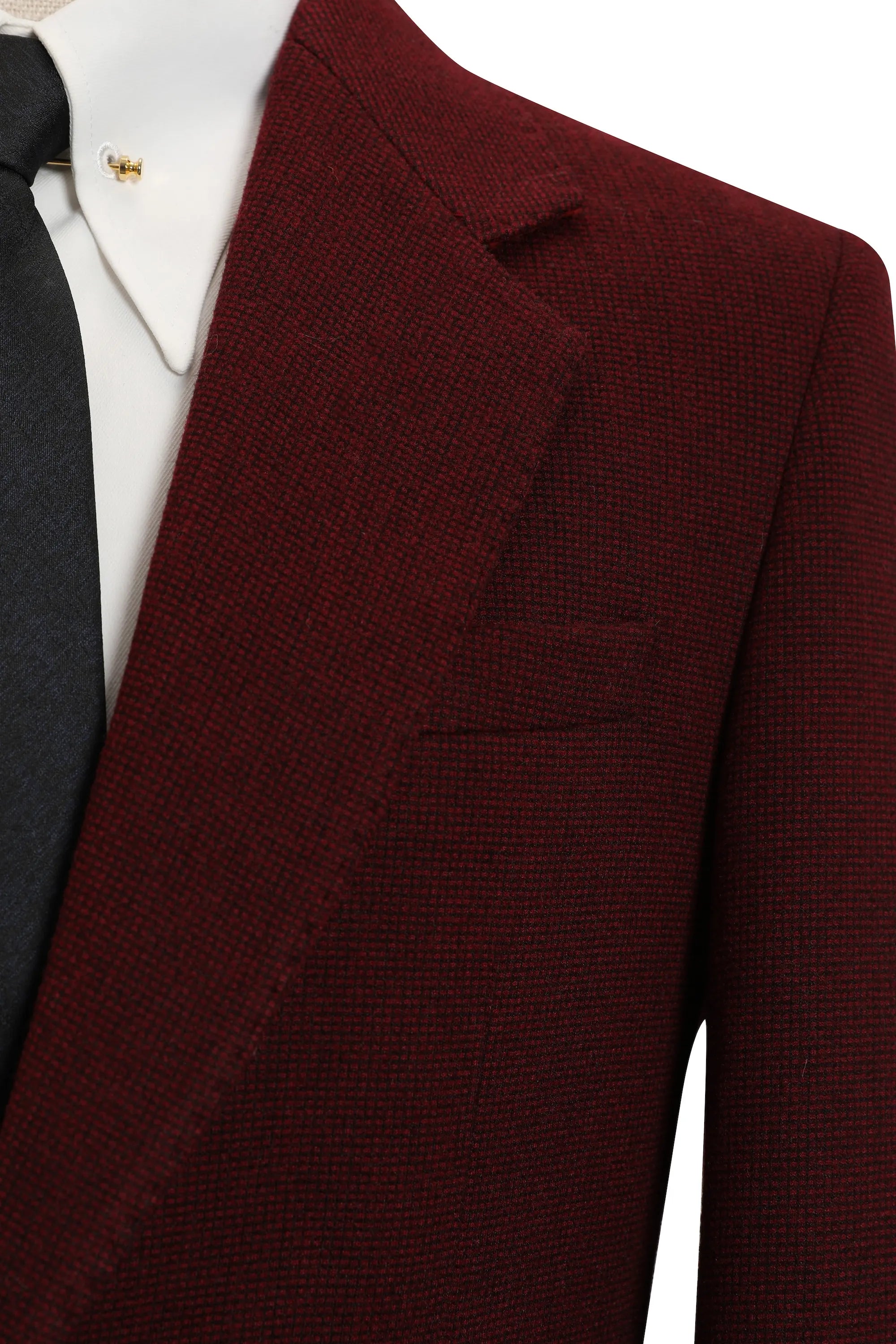 Men's Red Herringbone 2 Piece Suits