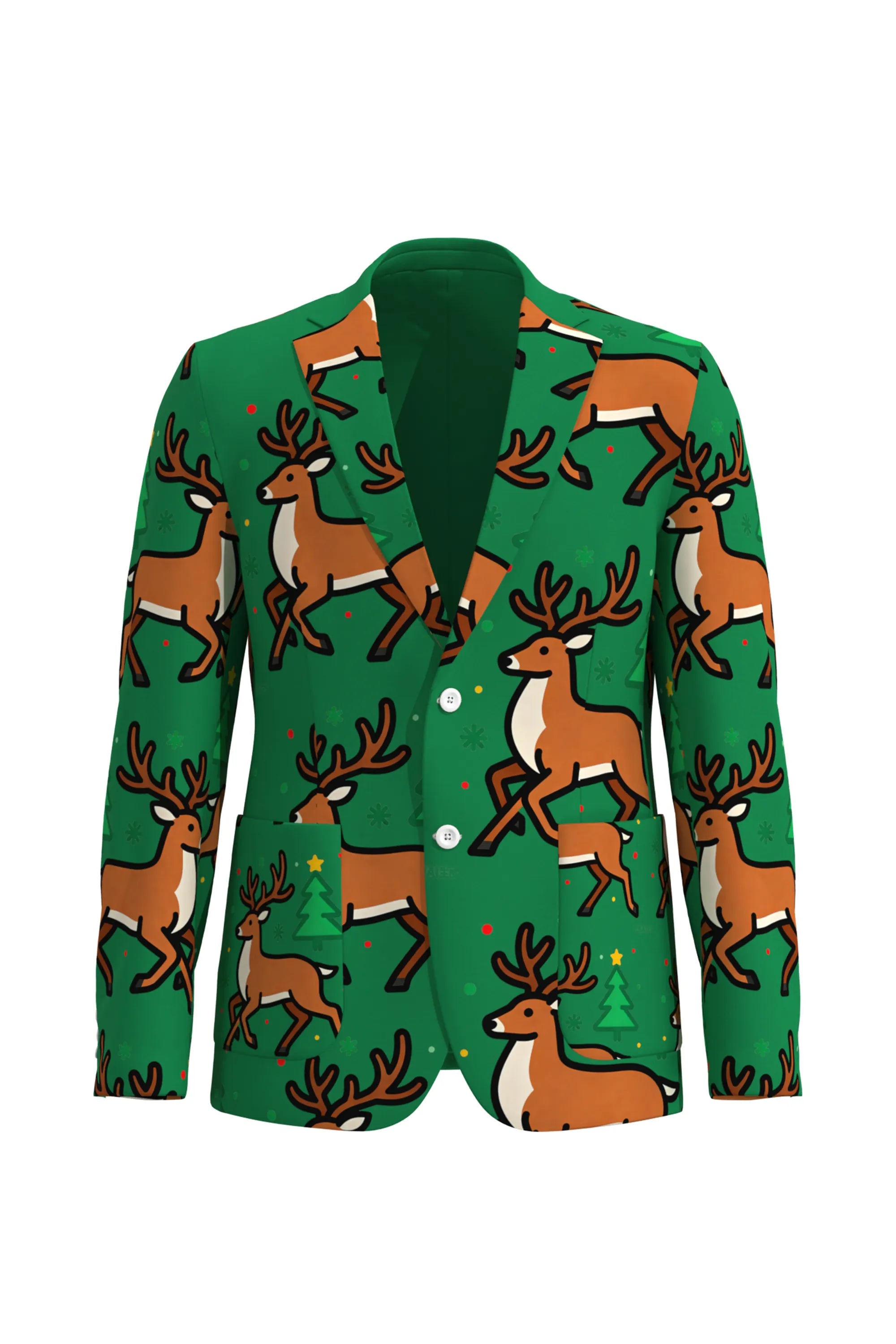 Men's Deer Animal Christmas Eve Party 2 Piece Suit