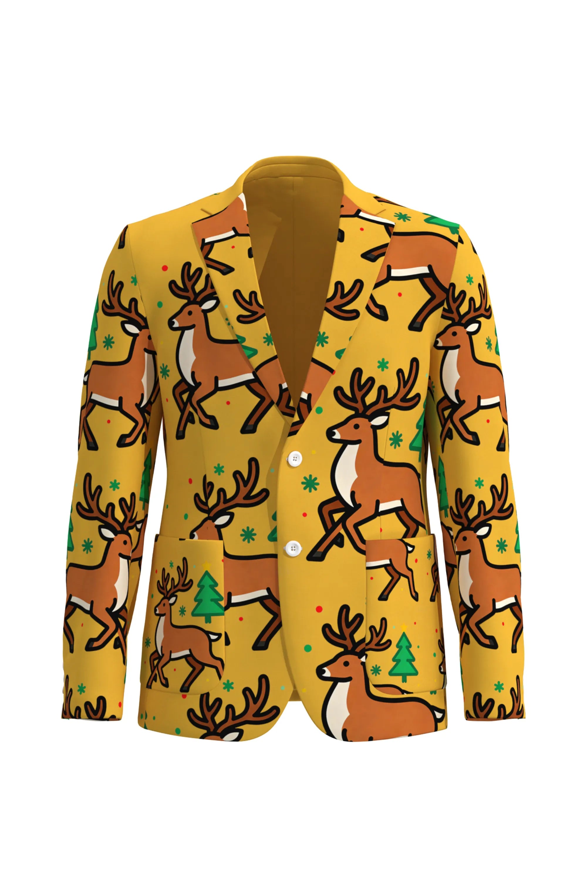 Men's Deer Animal Christmas Eve Party 2 Piece Suit