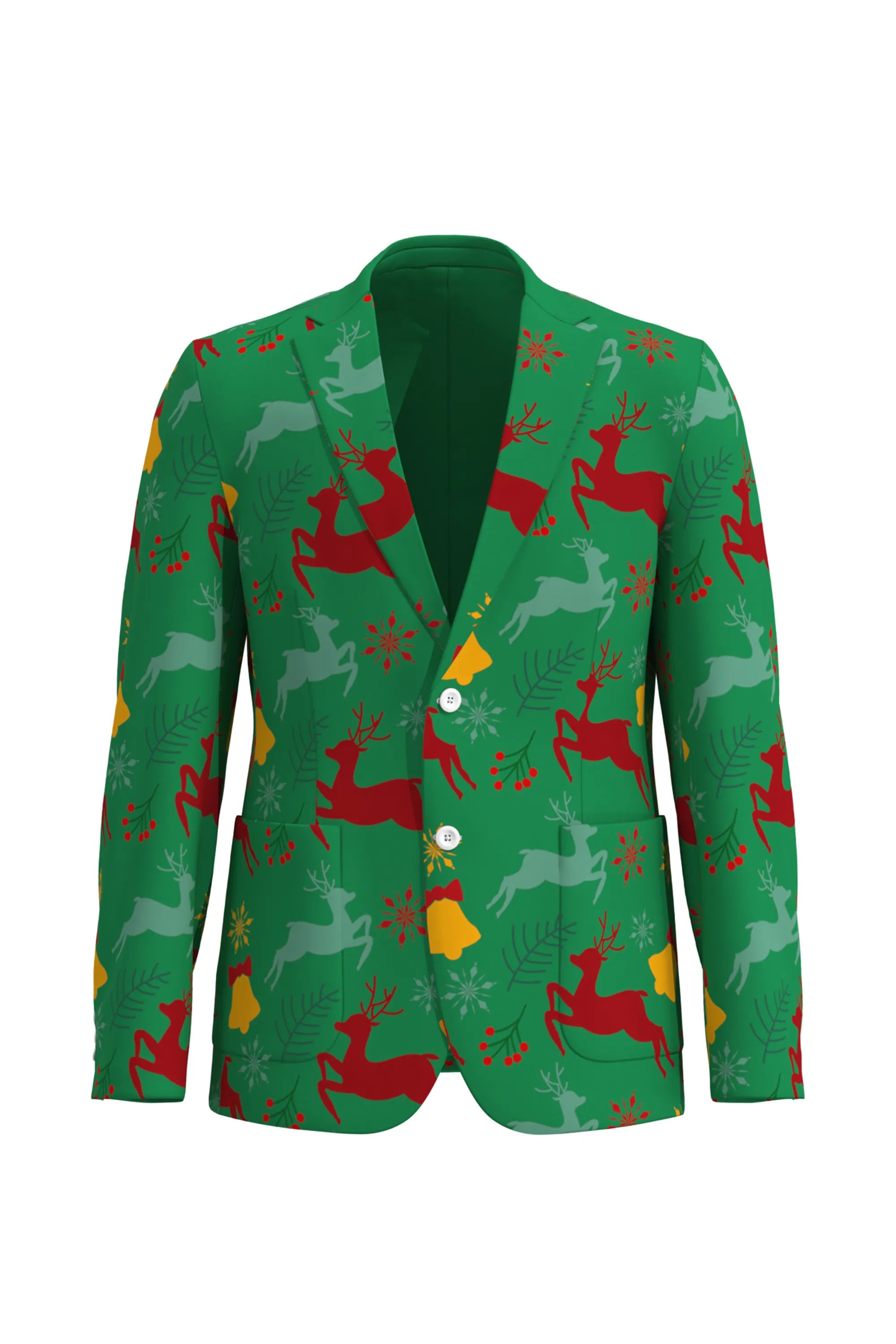 Men's Deer Animal Christmas Eve Party 2 Piece Suit