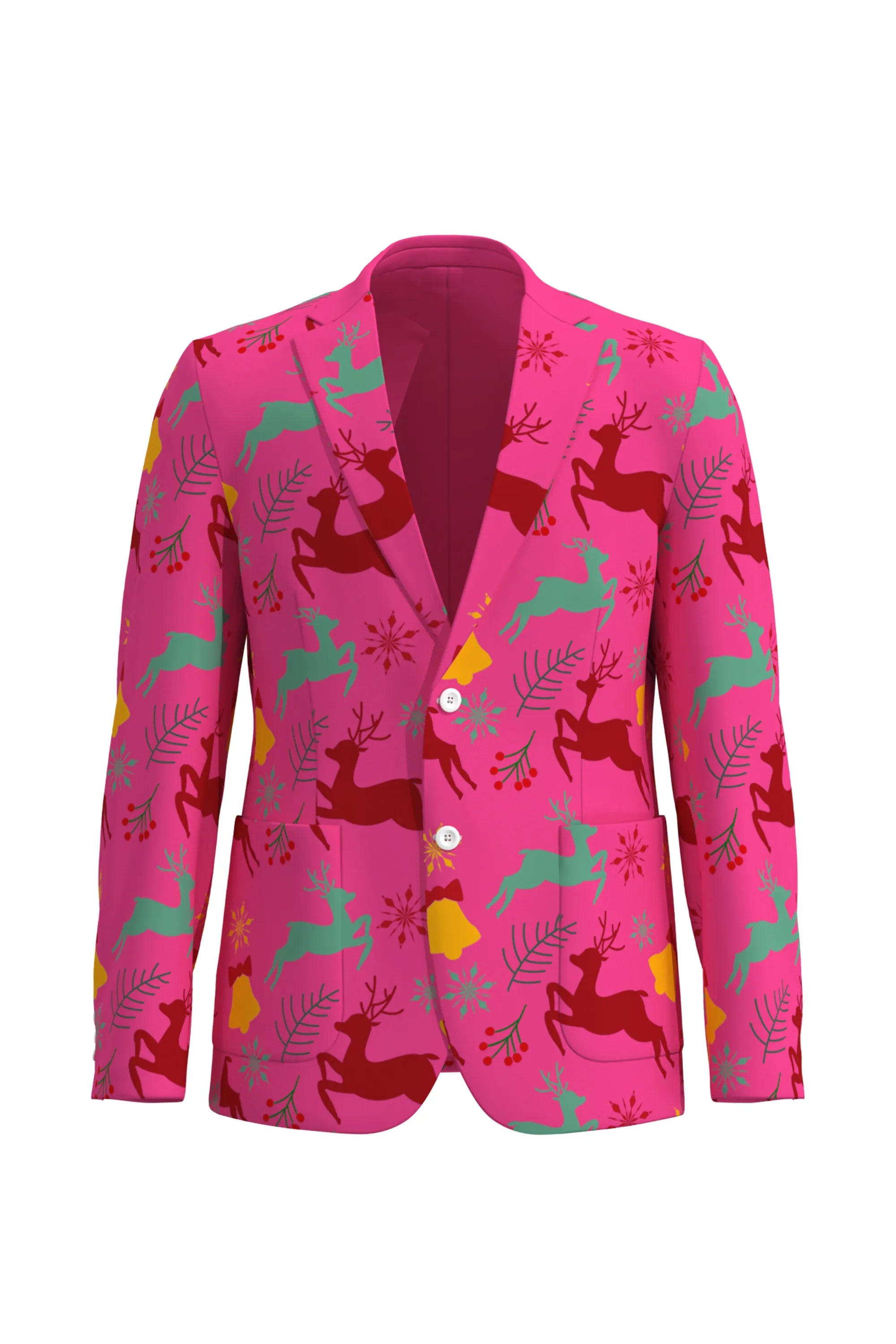 Men's Deer Animal Christmas Eve Party 2 Piece Suit