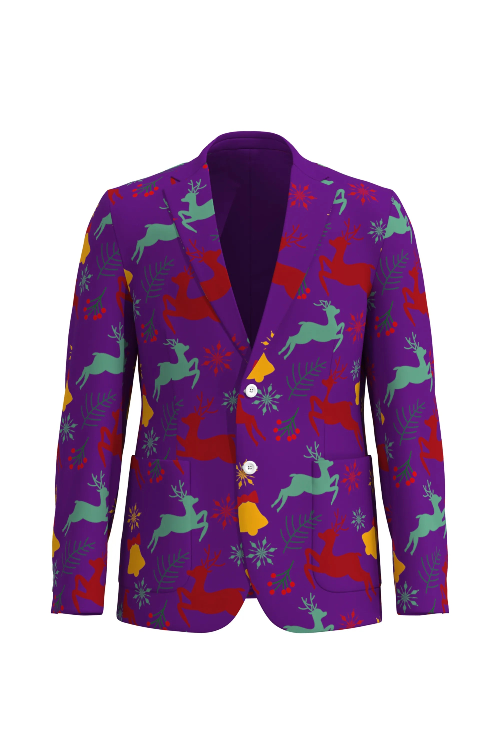 Men's Deer Animal Christmas Eve Party 2 Piece Suit
