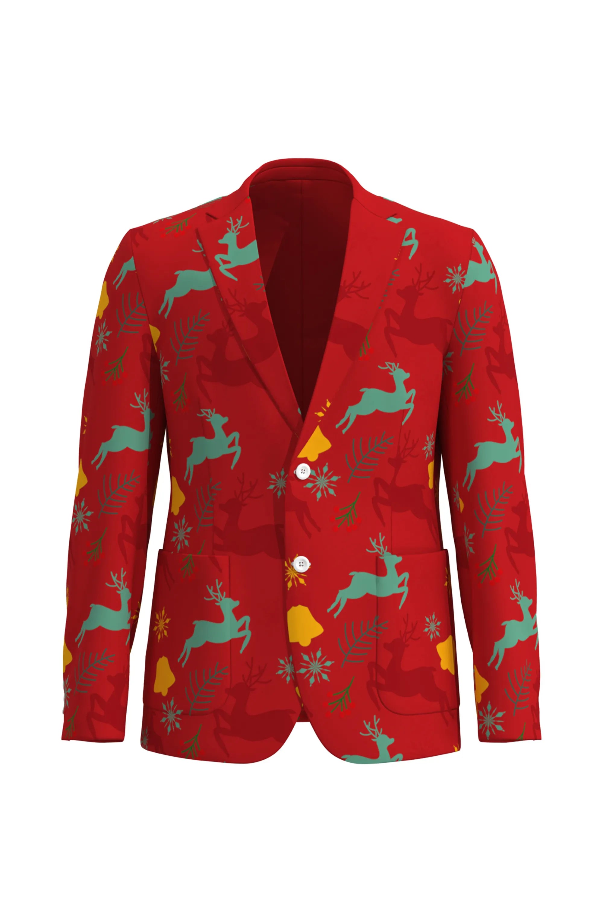 Men's Deer Animal Christmas Eve Party 2 Piece Suit