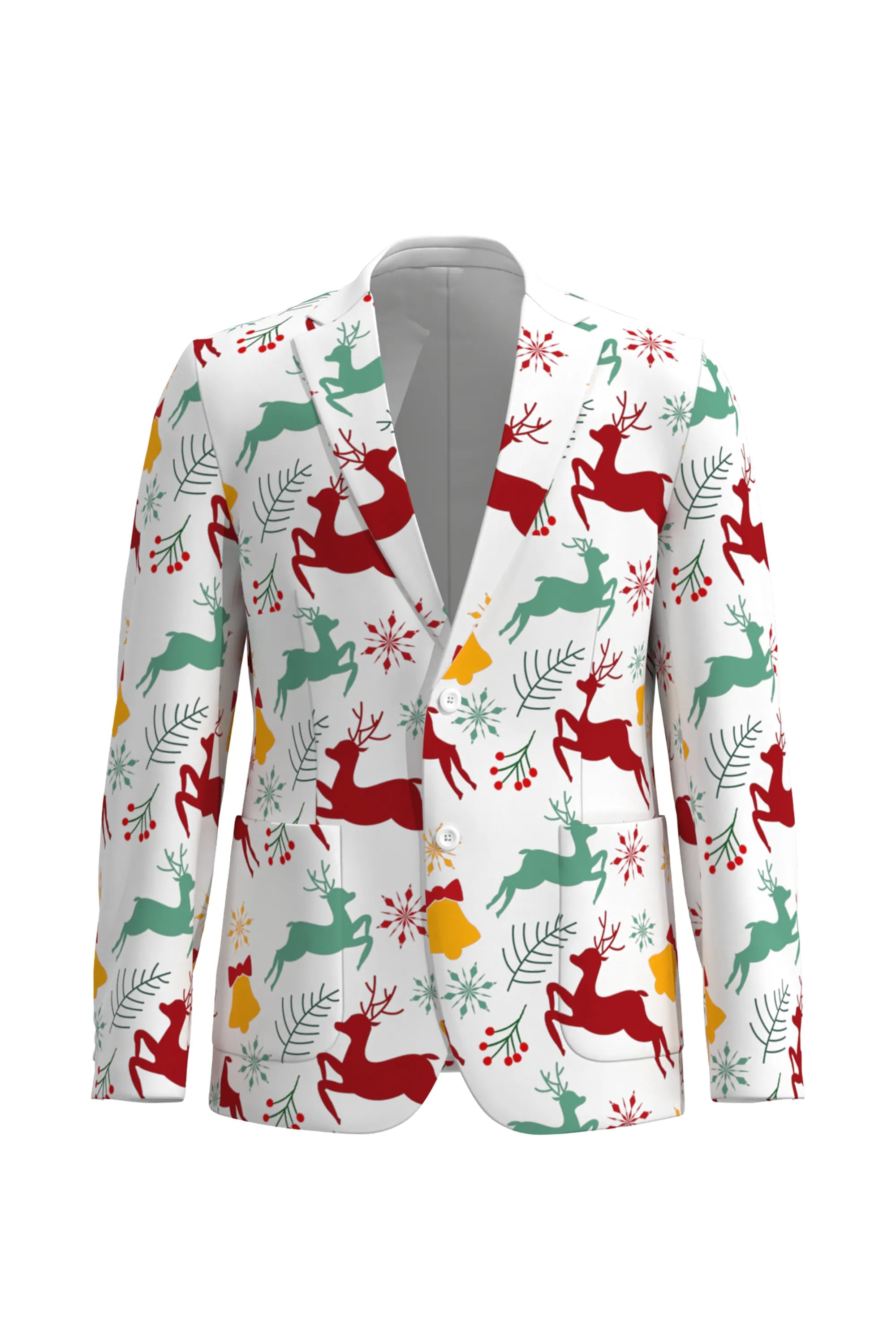 Men's Deer Animal Christmas Eve Party 2 Piece Suit