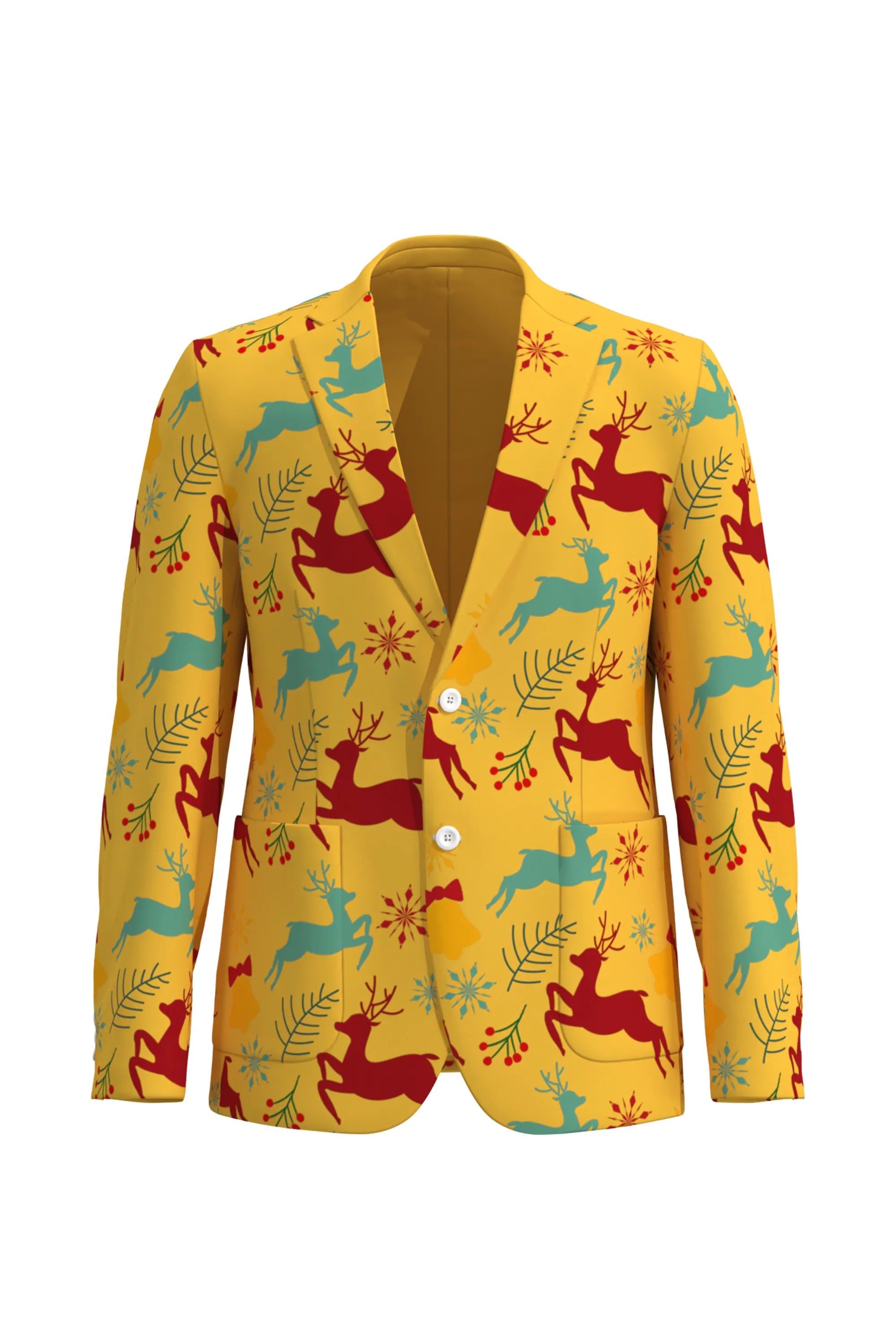 Men's Deer Animal Christmas Eve Party 2 Piece Suit