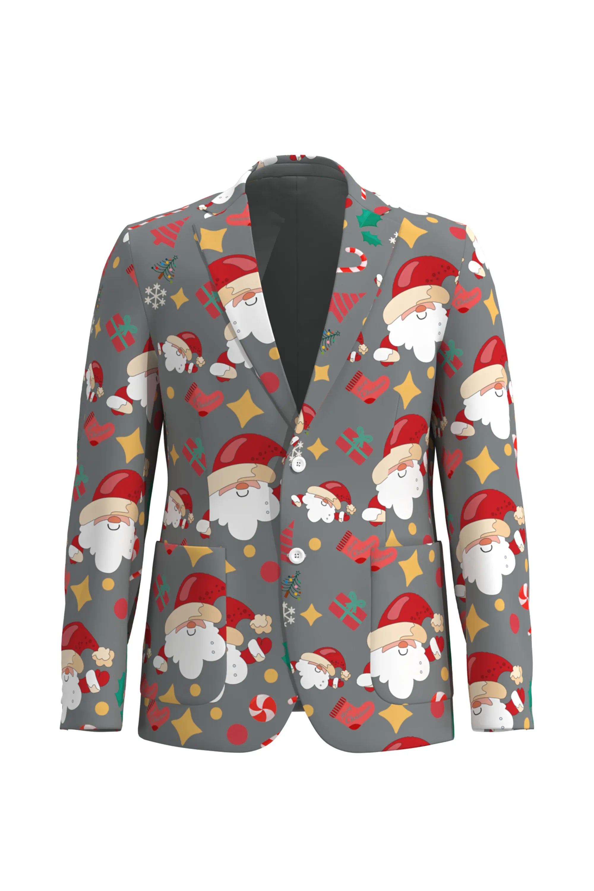 Men's Funny Pattern Christmas Eve Party 2 Piece Suit