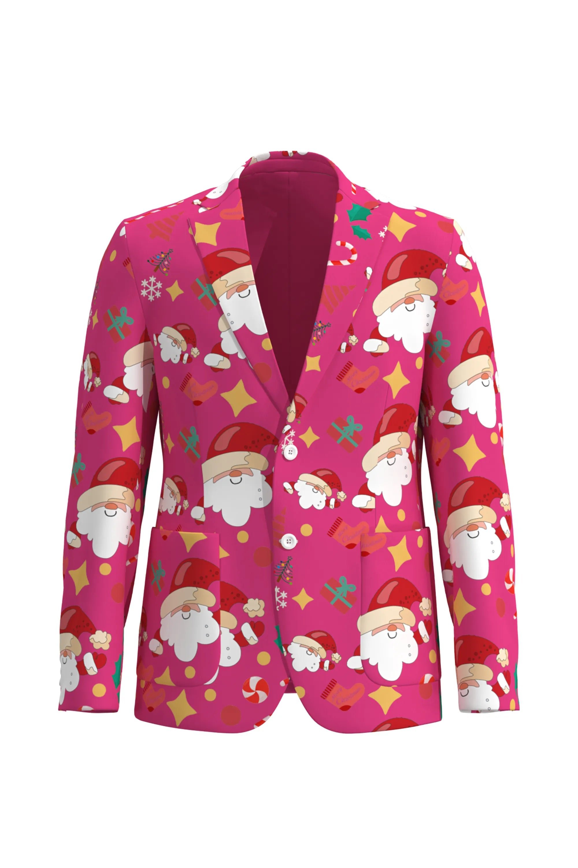 Men's Funny Pattern Christmas Eve Party 2 Piece Suit