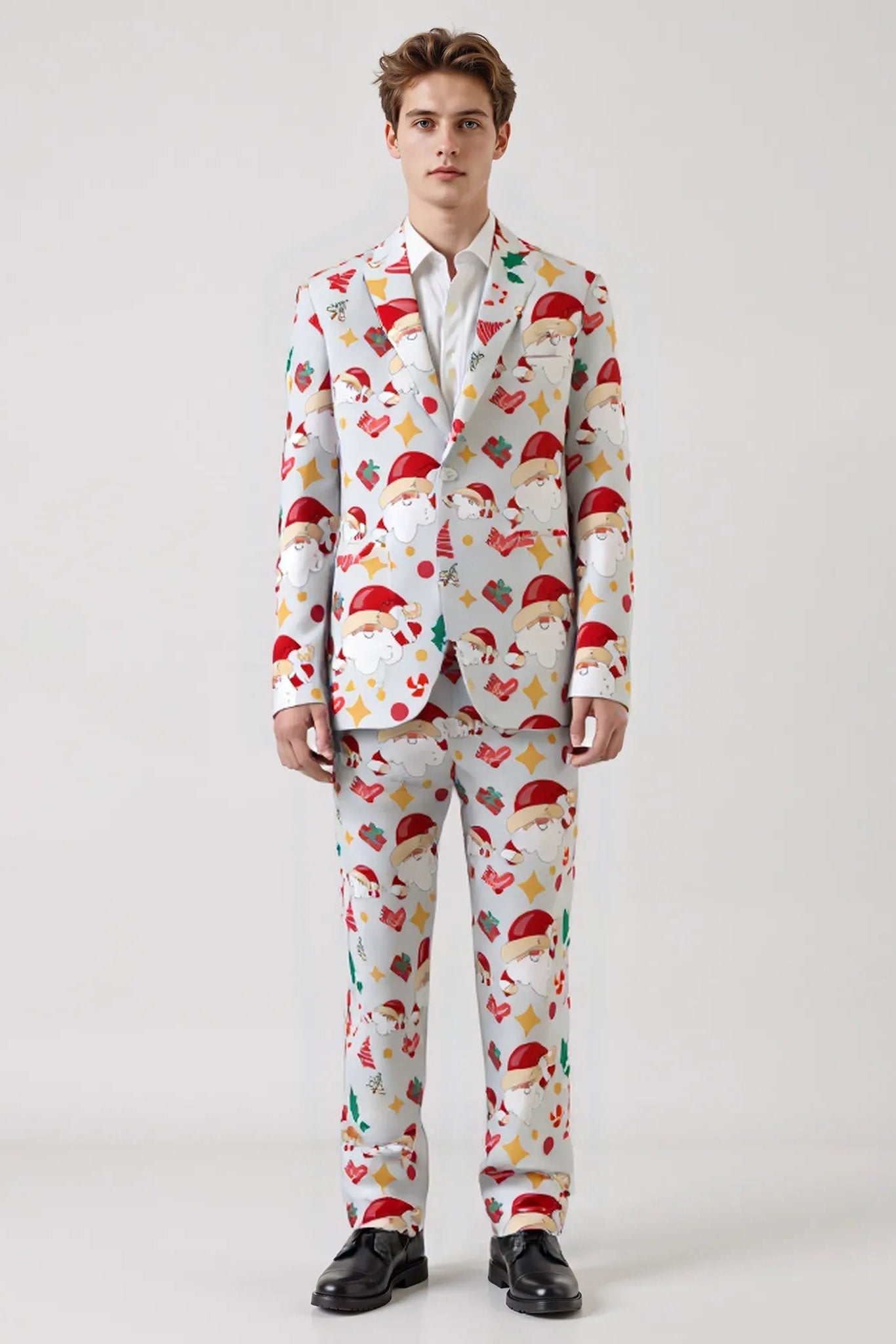 Men's Funny Pattern Christmas Eve Party 2 Piece Suit