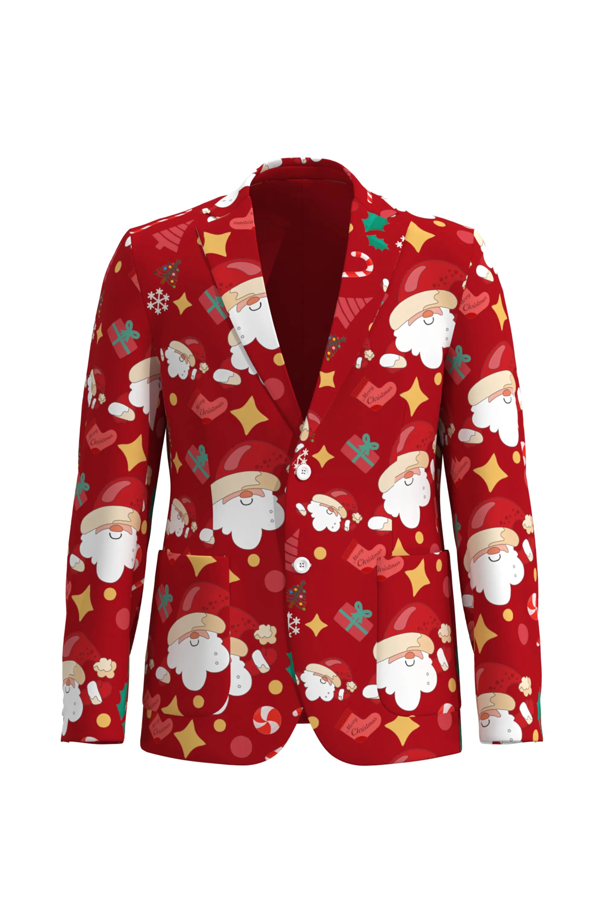 Men's Funny Pattern Christmas Eve Party 2 Piece Suit