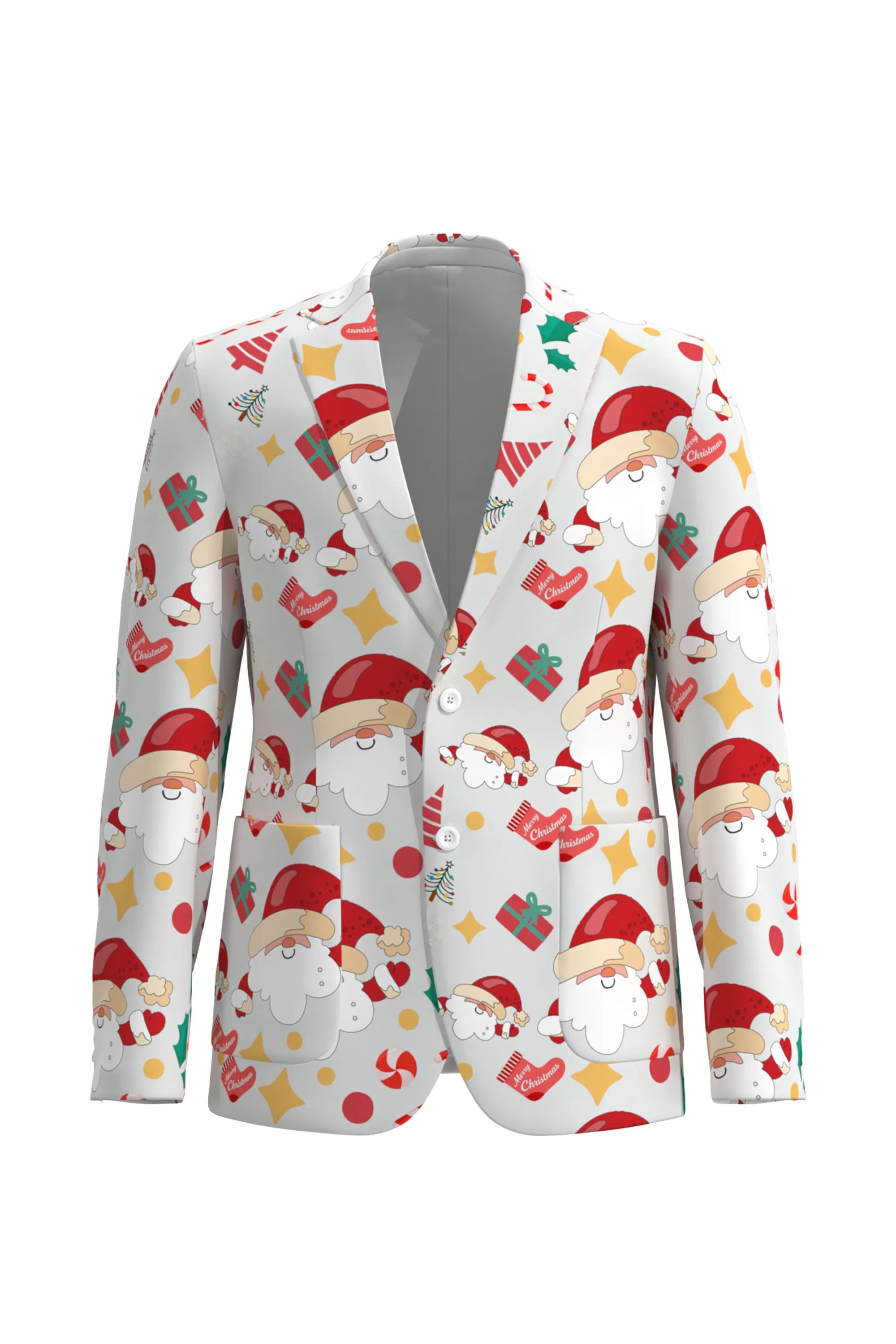 Men's Funny Pattern Christmas Eve Party 2 Piece Suit