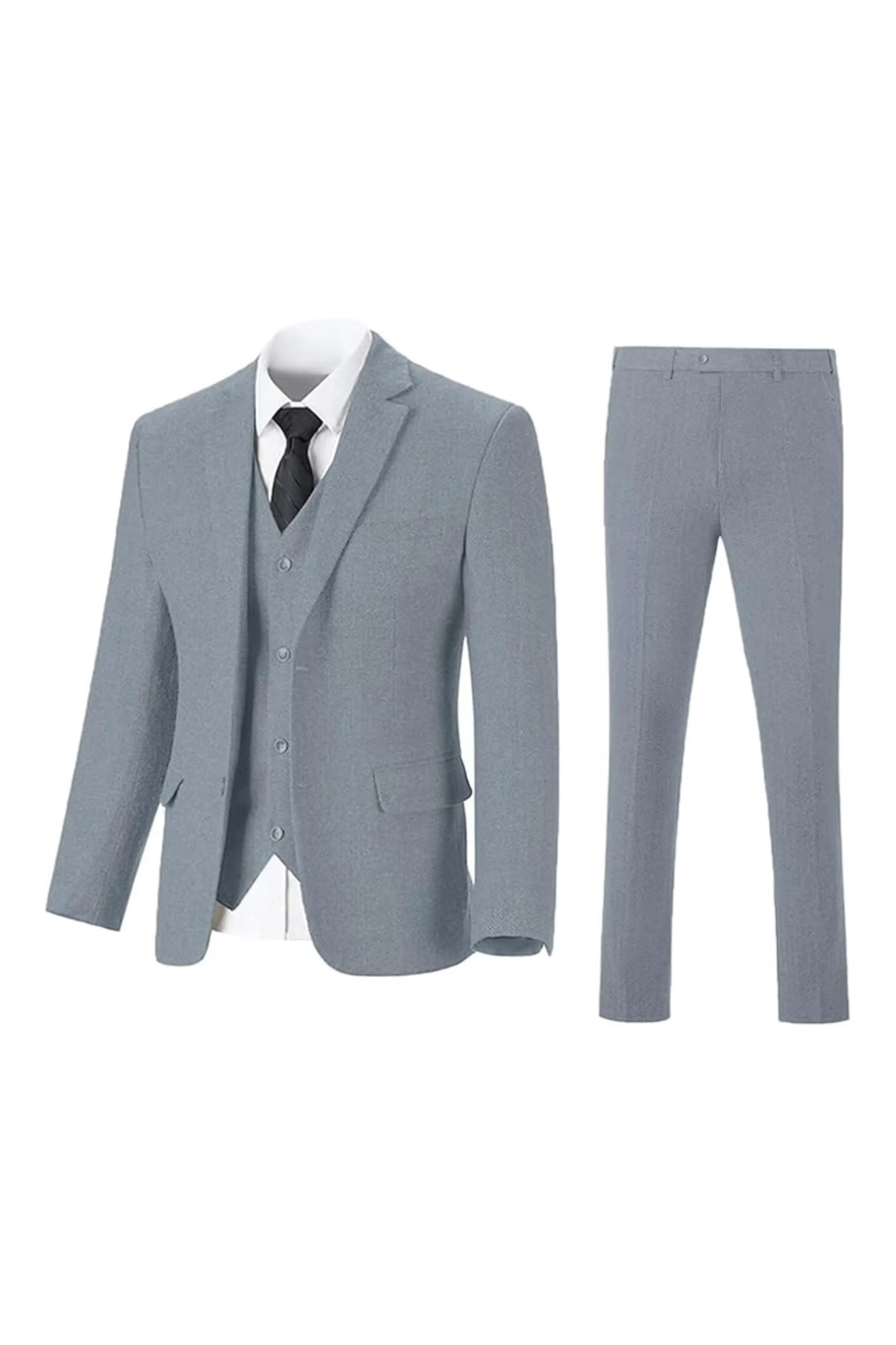 Men's Retro Slim Fit Herringbone 3 Piece Siut - Upgraded Version