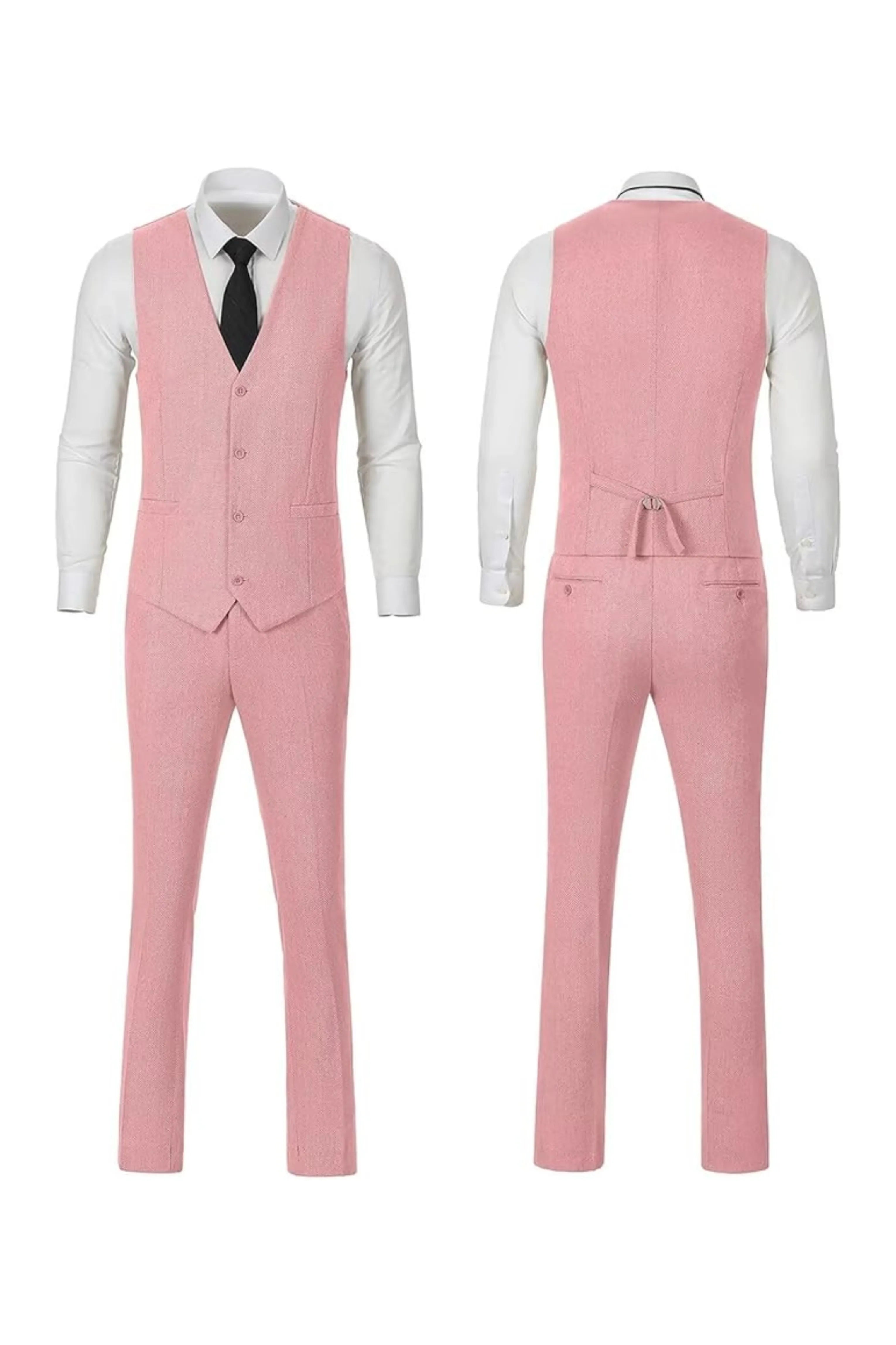 Men's Retro Slim Fit Herringbone 3 Piece Siut - Upgraded Version