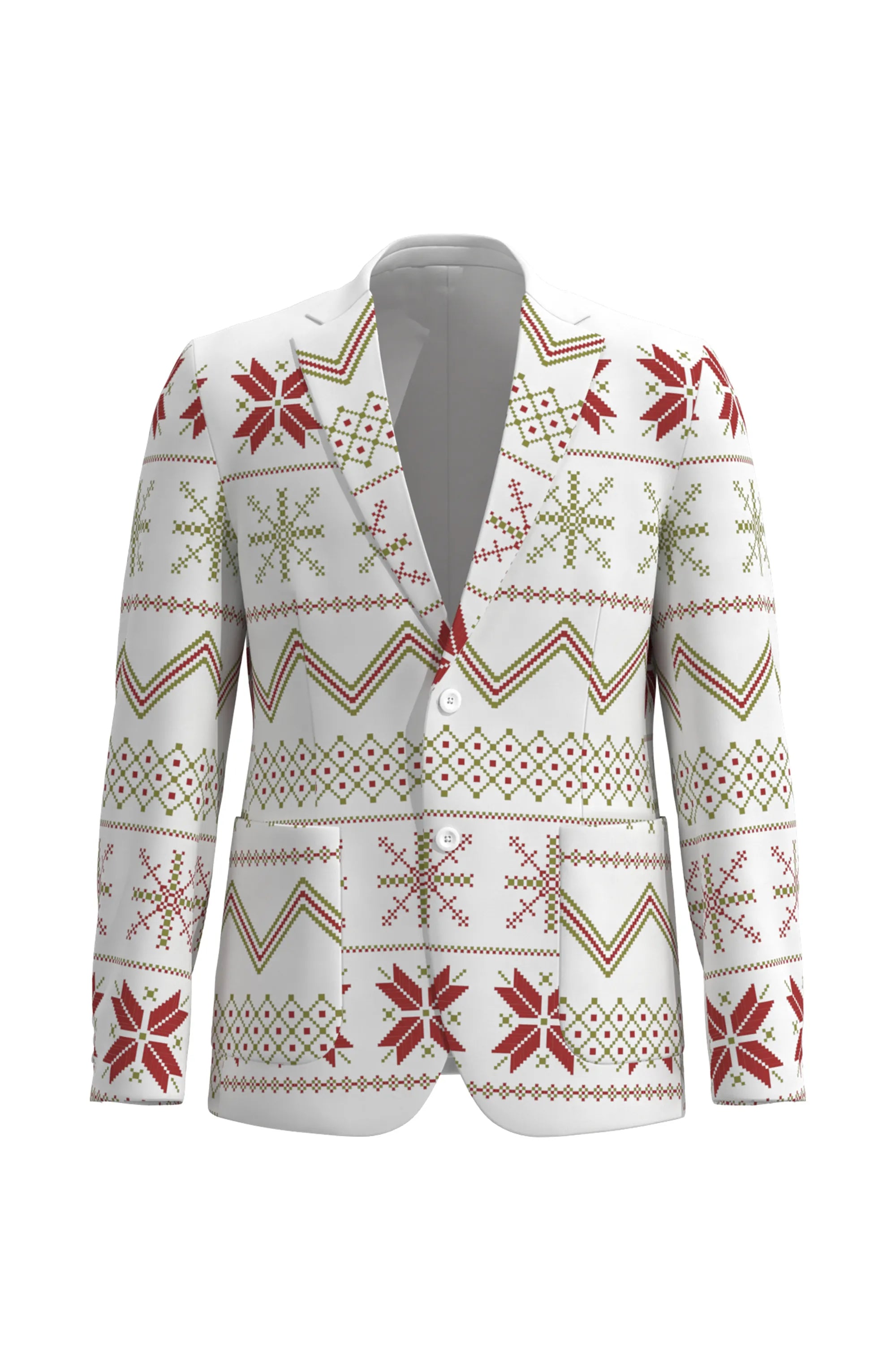 Men's Snowflake Christmas Eve Party 2 Piece Suit