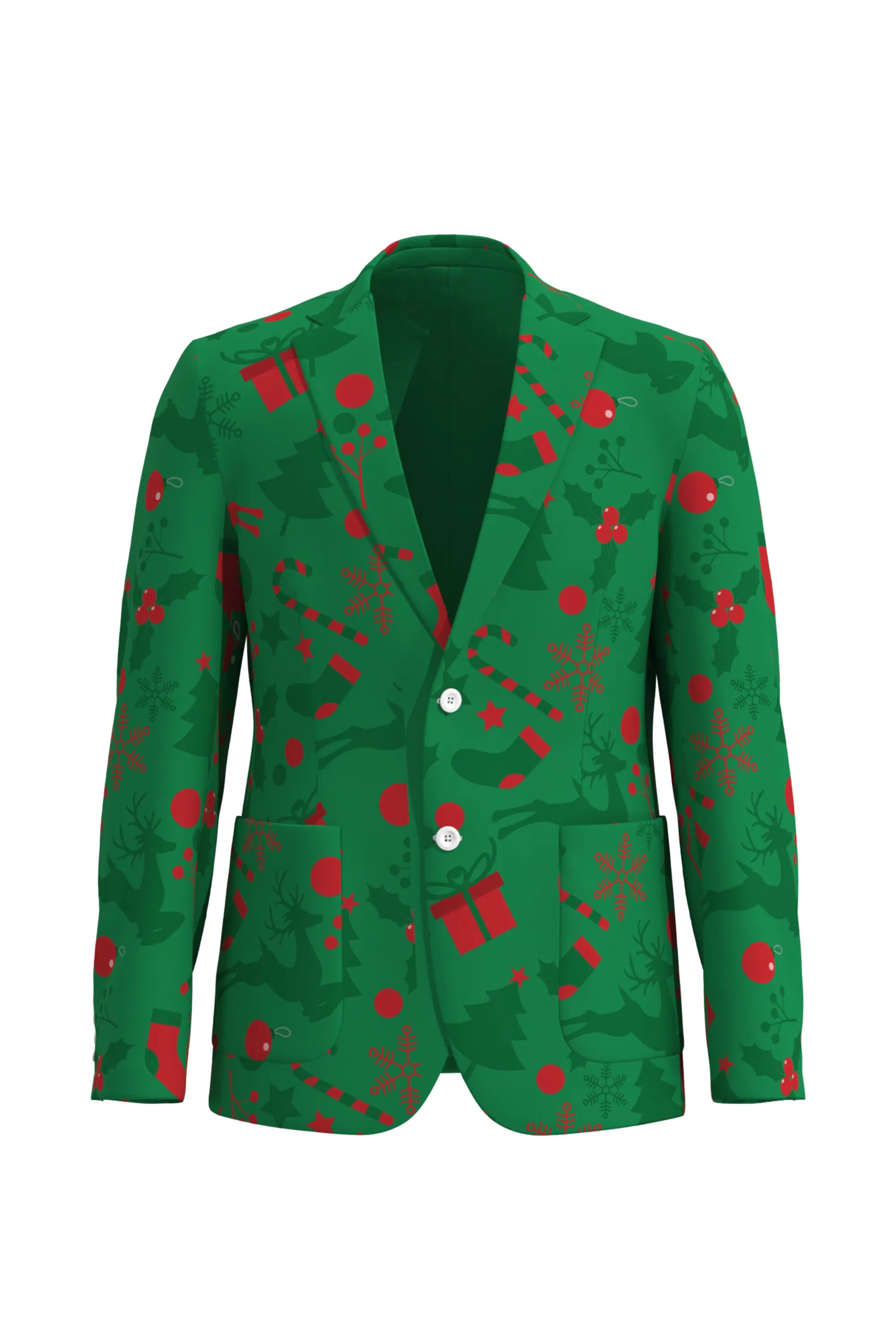 Men's Funny Pattern Christmas Eve Party 2 Piece Suit