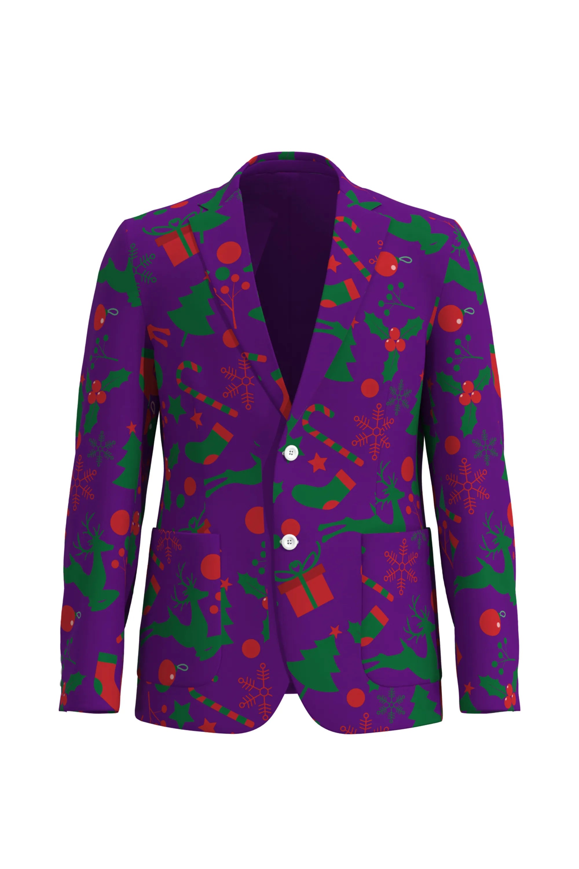 Men's Funny Pattern Christmas Eve Party 2 Piece Suit