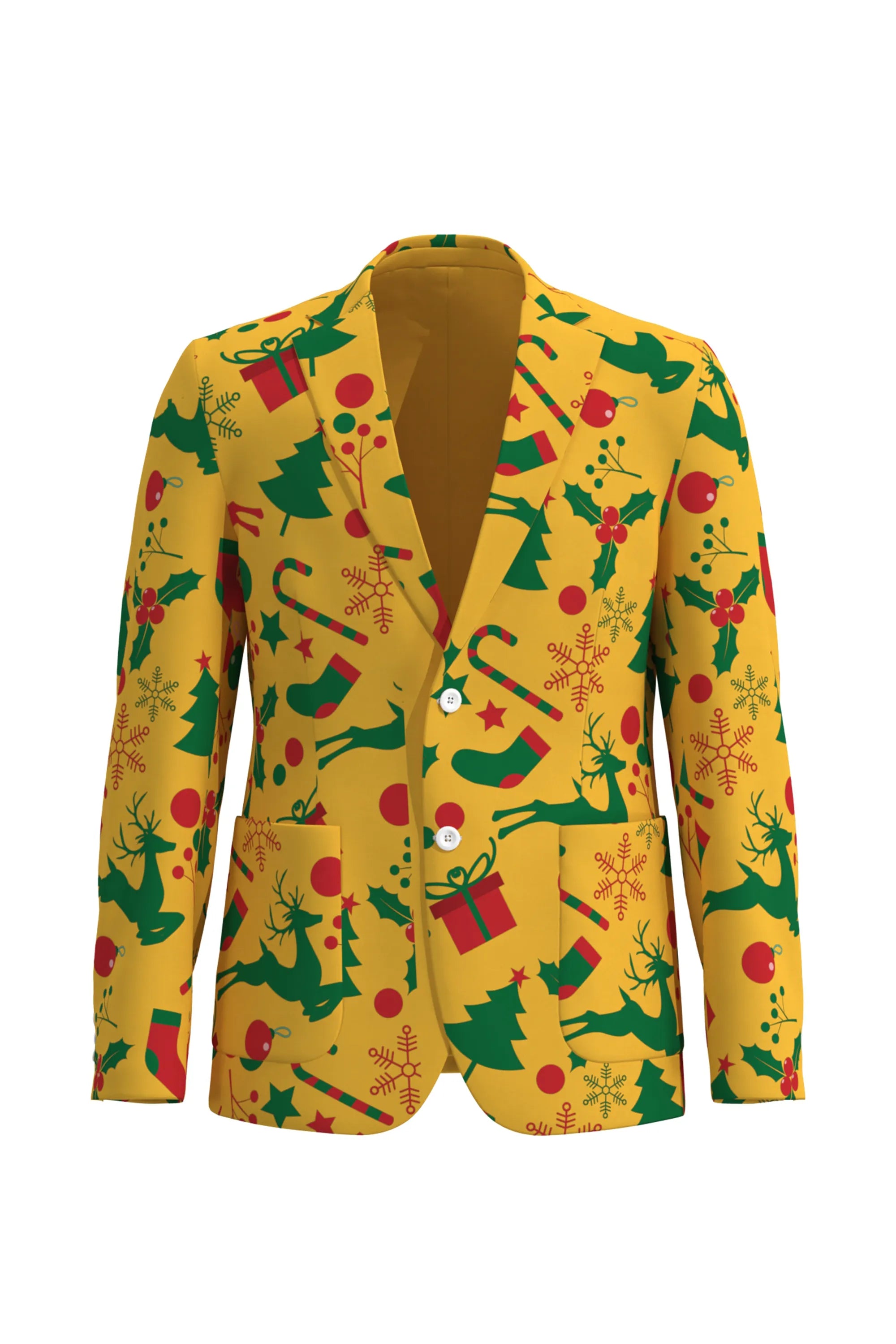 Men's Funny Pattern Christmas Eve Party 2 Piece Suit