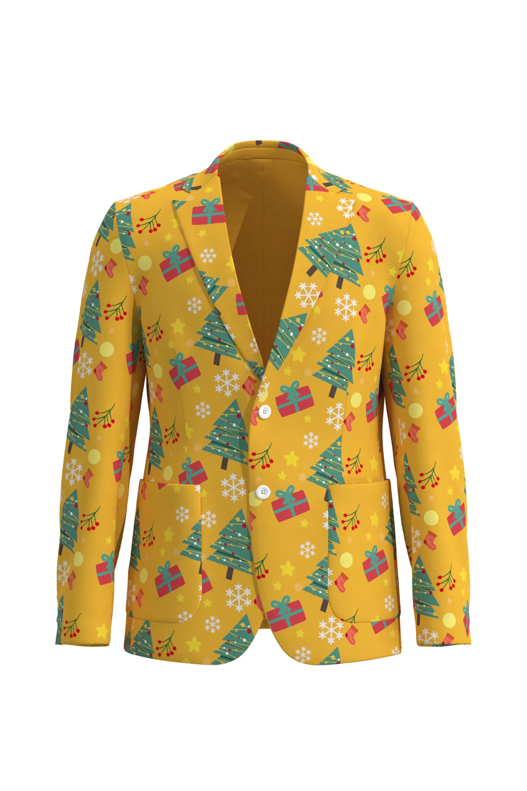 Men's Snowflake Christmas Eve Party 2 Piece Suit