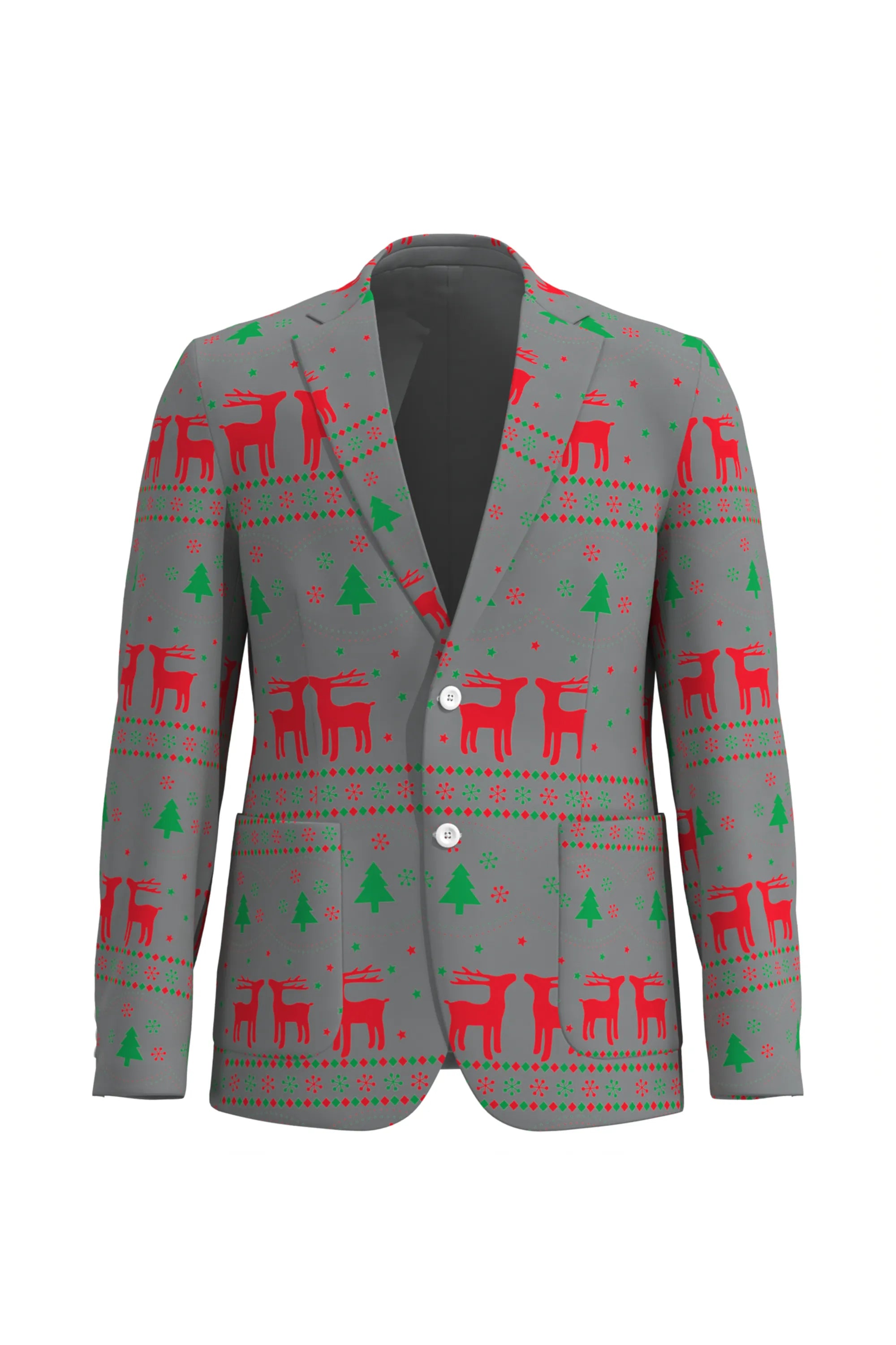 Men's Deer Animal Christmas Eve Party 2 Piece Suit