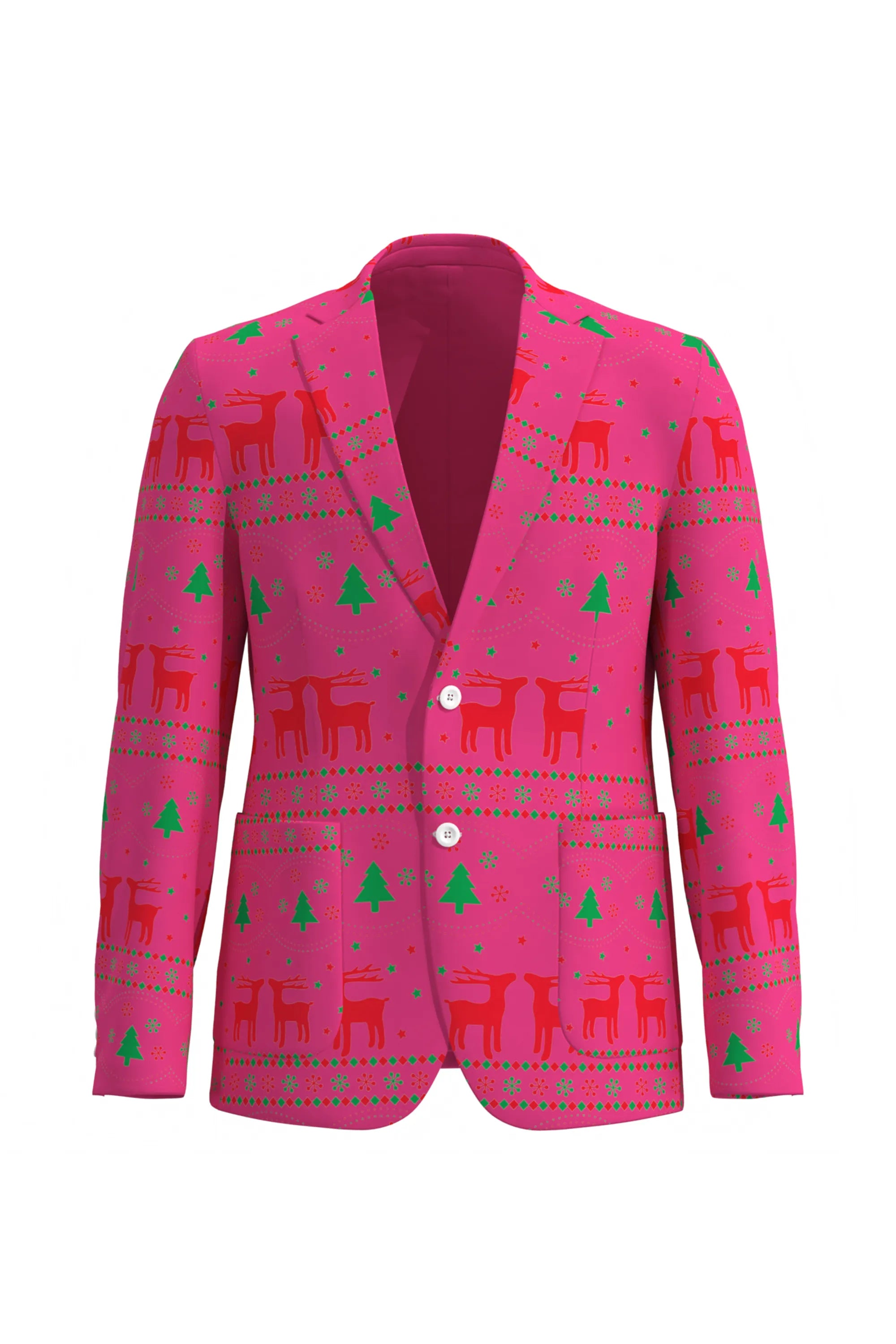 Men's Deer Animal Christmas Eve Party 2 Piece Suit