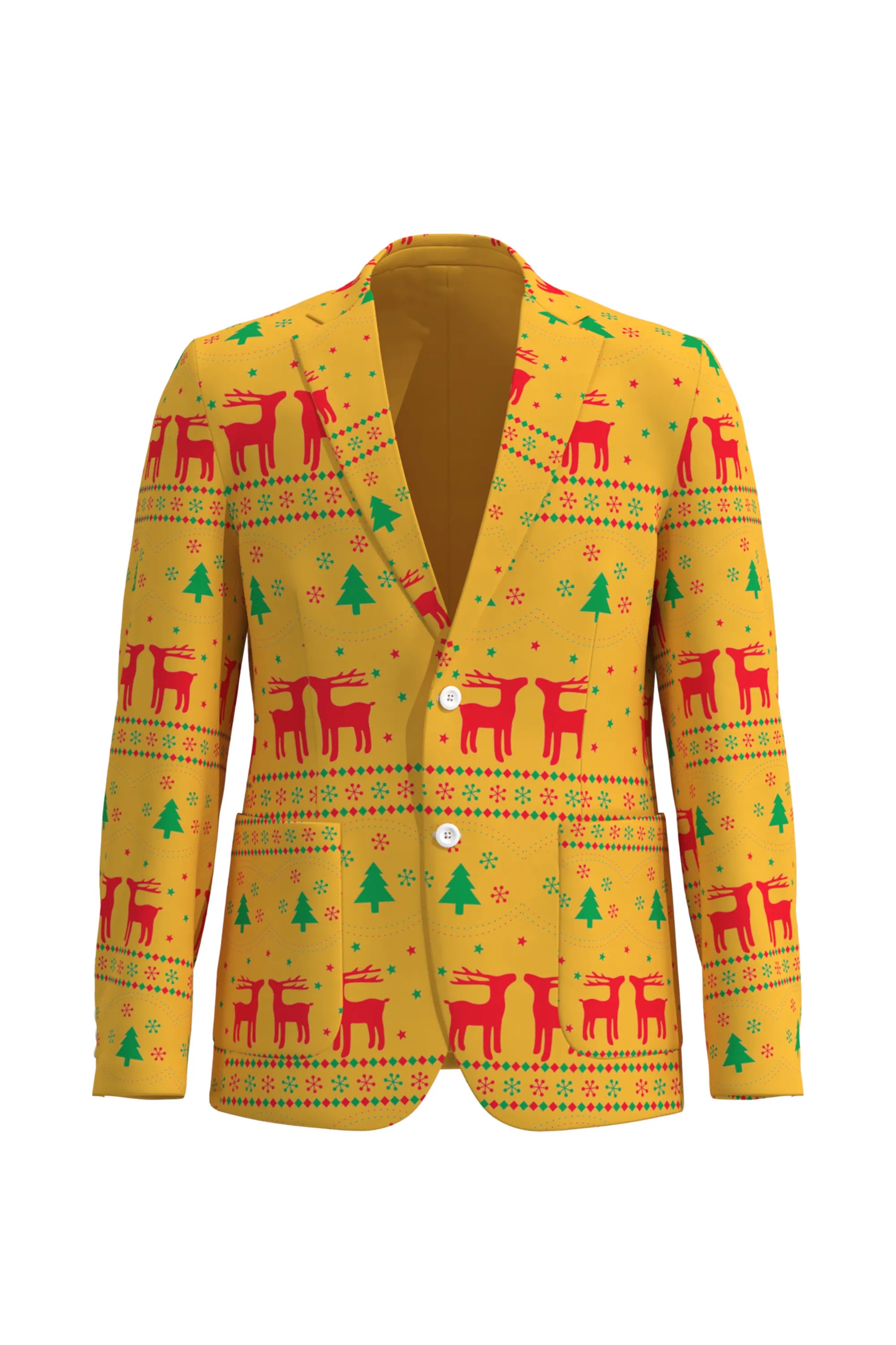 Men's Deer Animal Christmas Eve Party 2 Piece Suit