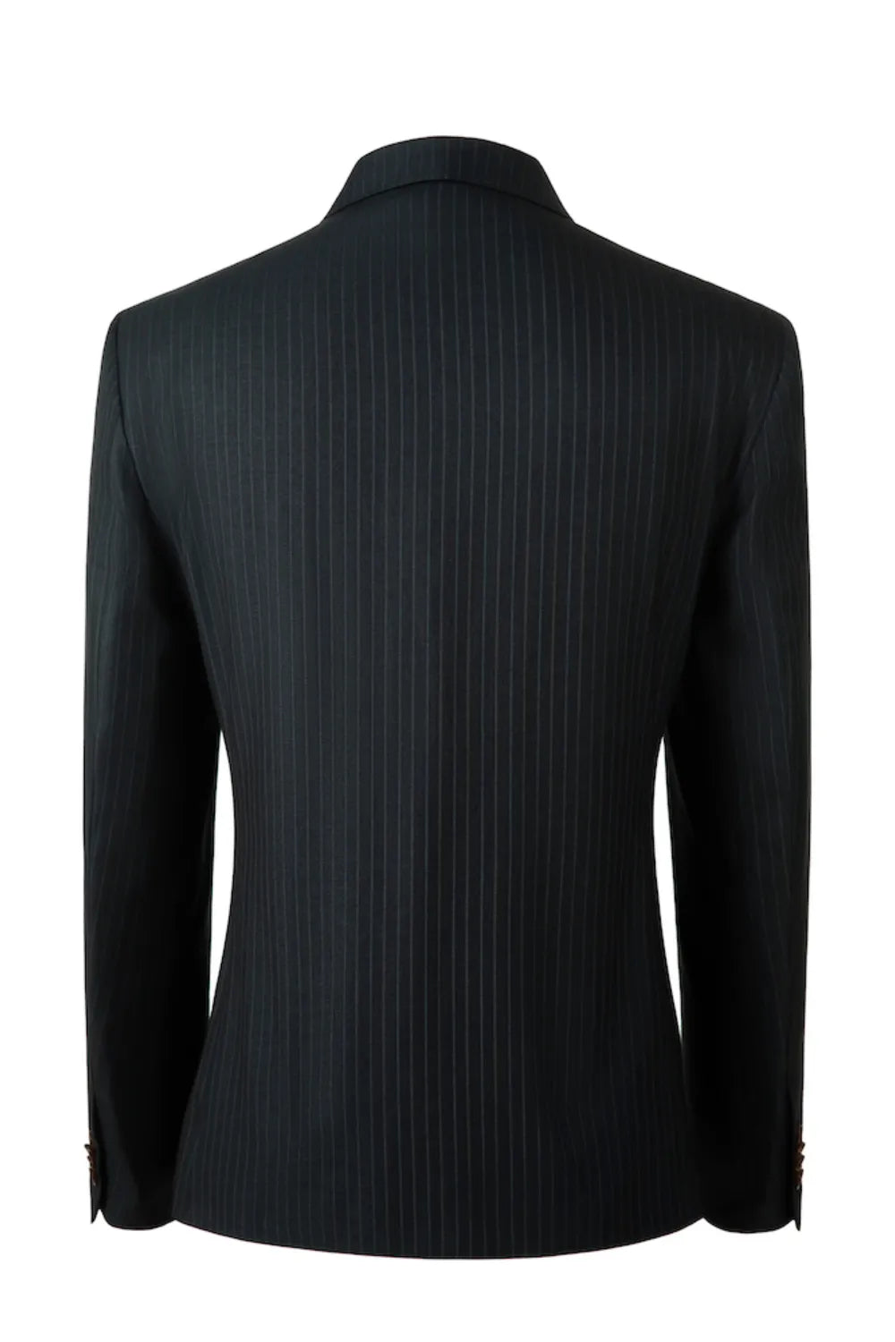 Men's Drak Blue Stripe Peak Lapel Blazer