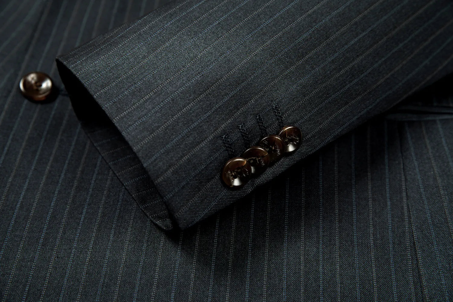 Men's Drak Blue Stripe Peak Lapel Blazer