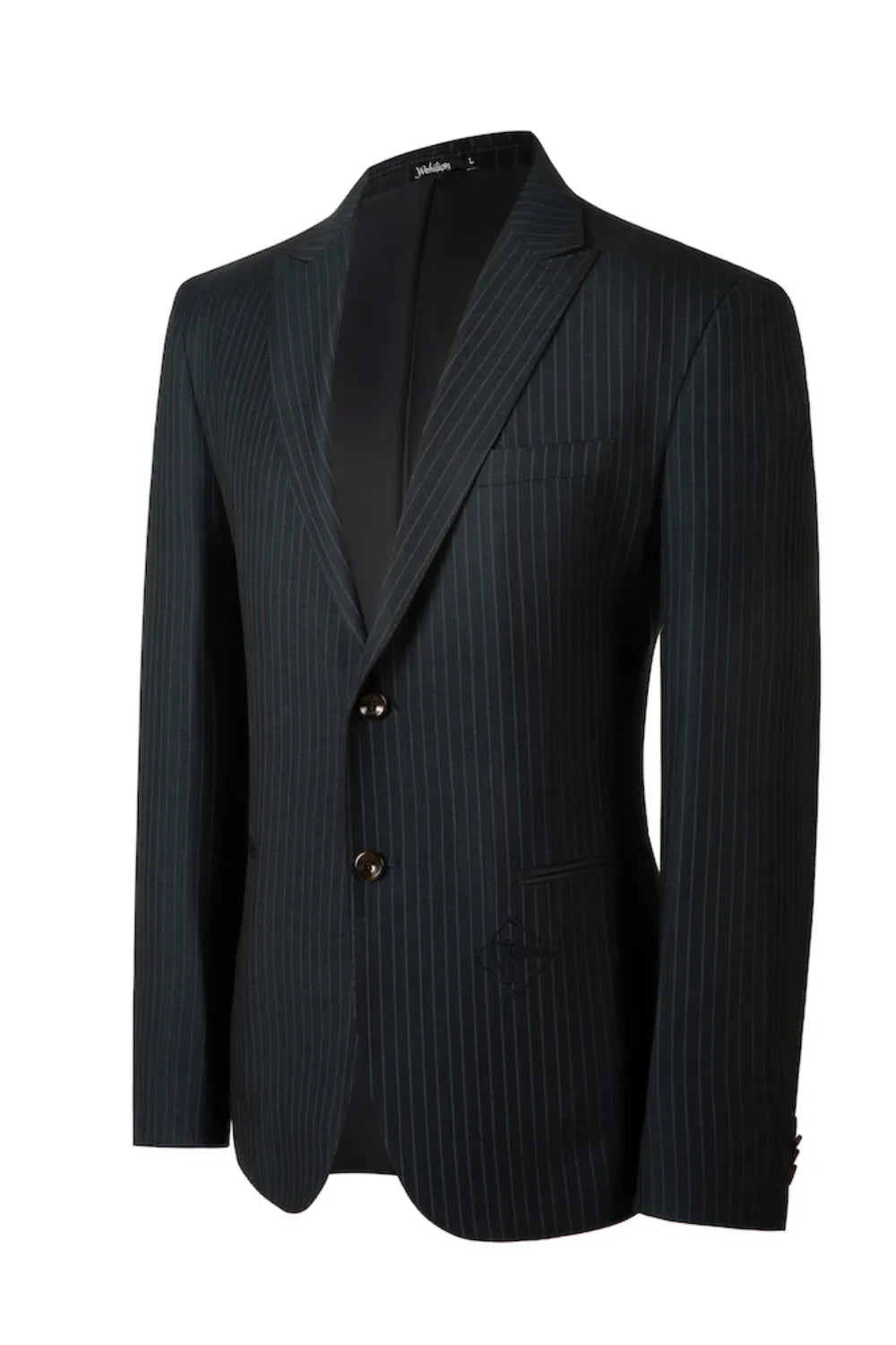 Men's Drak Blue Stripe Peak Lapel Blazer