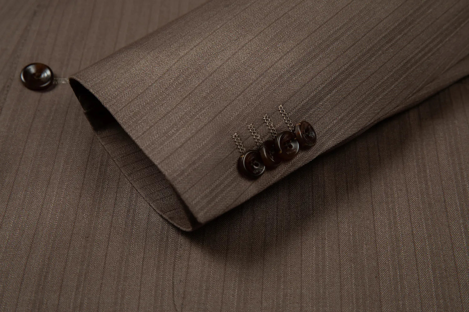 Men's Khaki Pinstripe 2 Button Blazer