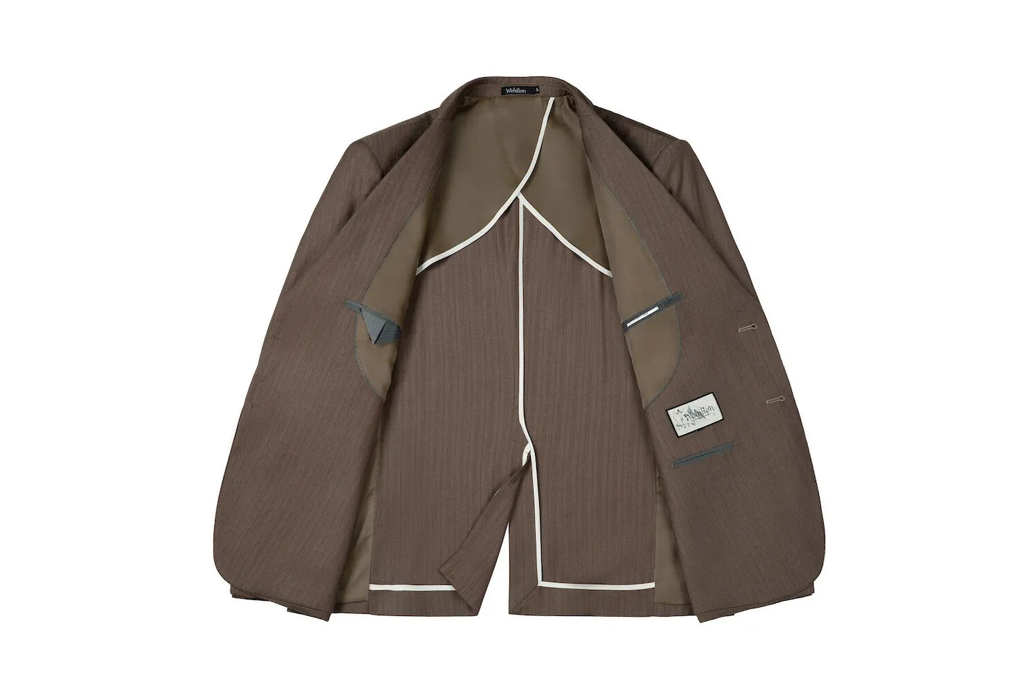 Men's Khaki Pinstripe 2 Button Blazer