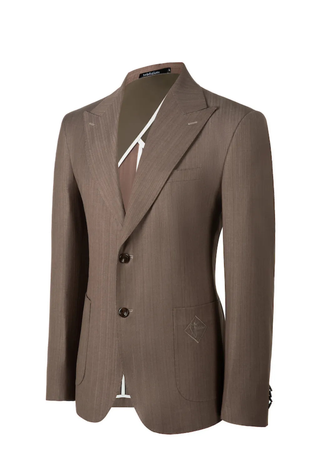 Men's Khaki Pinstripe 2 Button Blazer