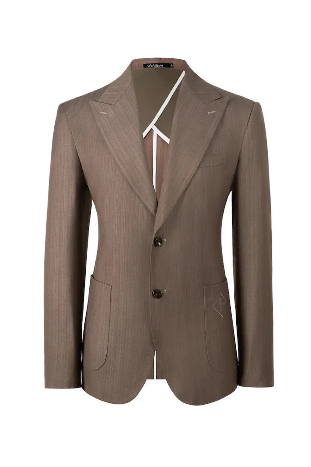 Men's Khaki Pinstripe 2 Button Blazer