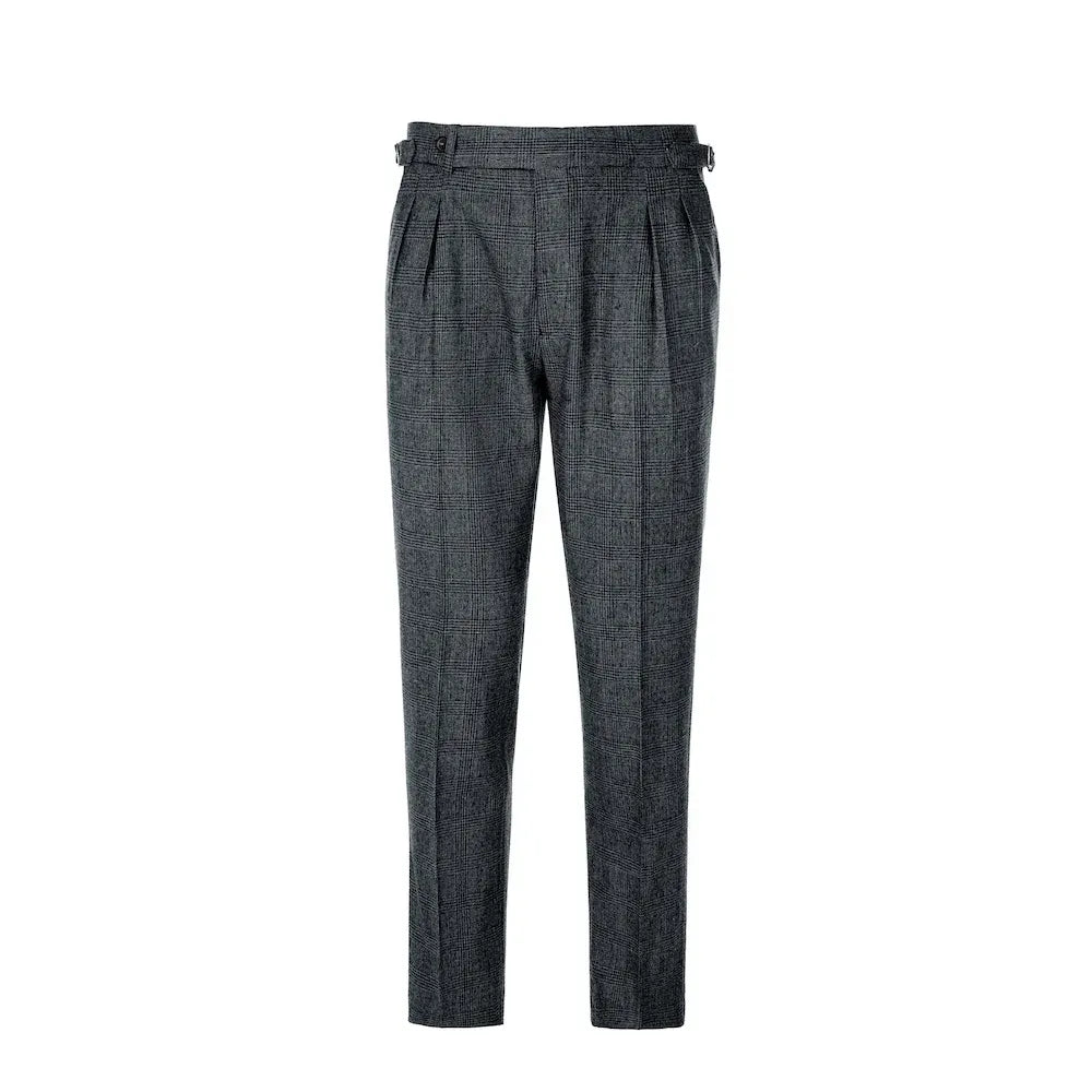 Men's Casual Plaid Wool 2 Piece Suit