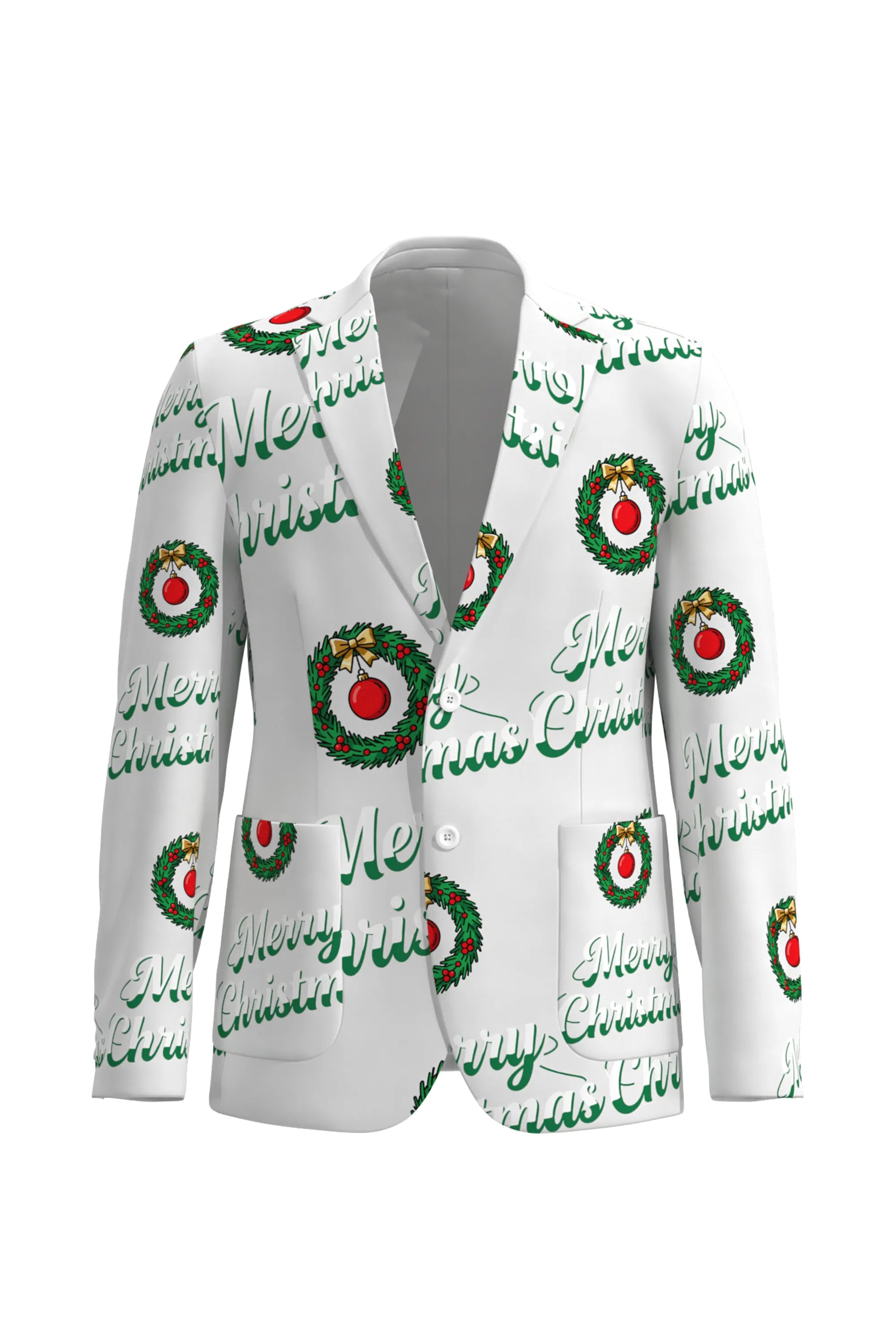 Men's Funny Pattern Christmas Eve Party 2 Piece Suit