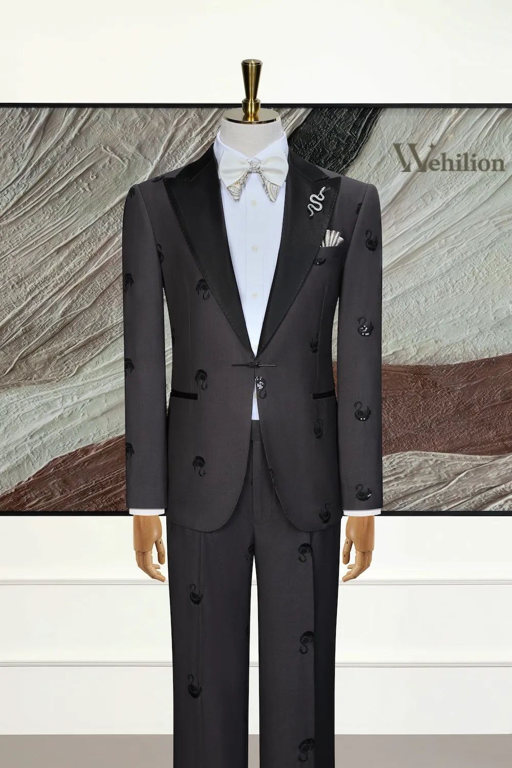 Men's Embroidered 3 Piece Tuxedo Suits