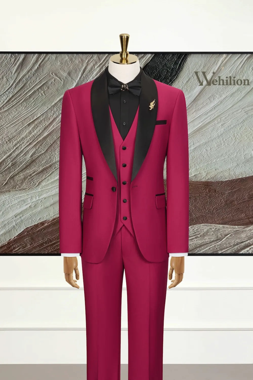 Men's Shawl Lapel Tuxedo 3 Piece Suits