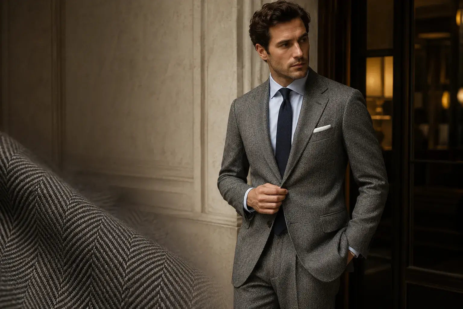 Herringbone Suit Guide for Men: Pattern, Fabric, Colors & When to Wear It