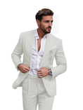 Cargar la imagen en la vista de la galería, Summer Casual Linen Men's Slim Fit 2 Piece Suit
