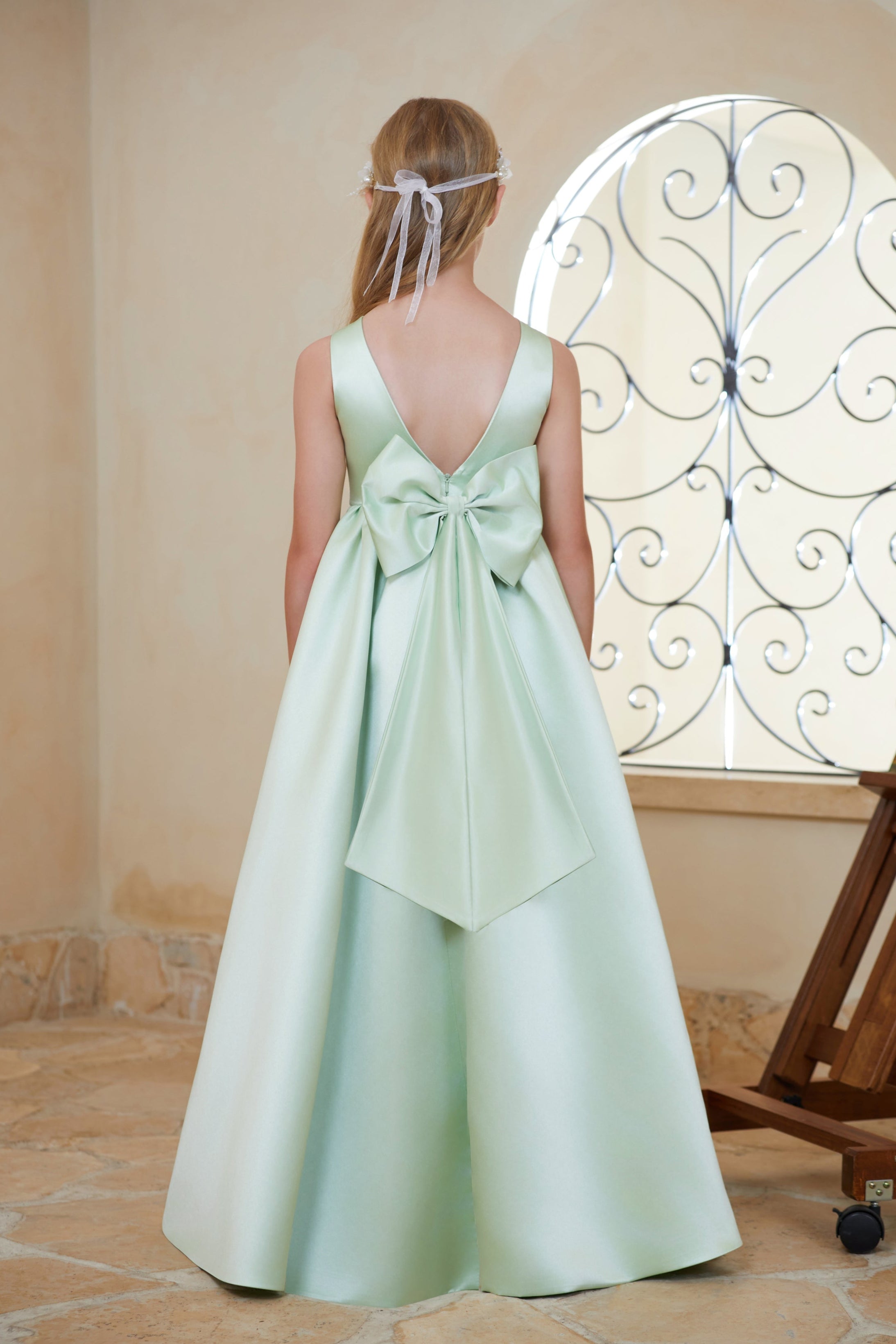 Satin Junior Bridesmaid Dress Flower Girl Dress