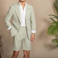 Bild in Galerie-Betrachter laden, Casual Summer Lightweight Seersucker Suit Shorts Mens Set
