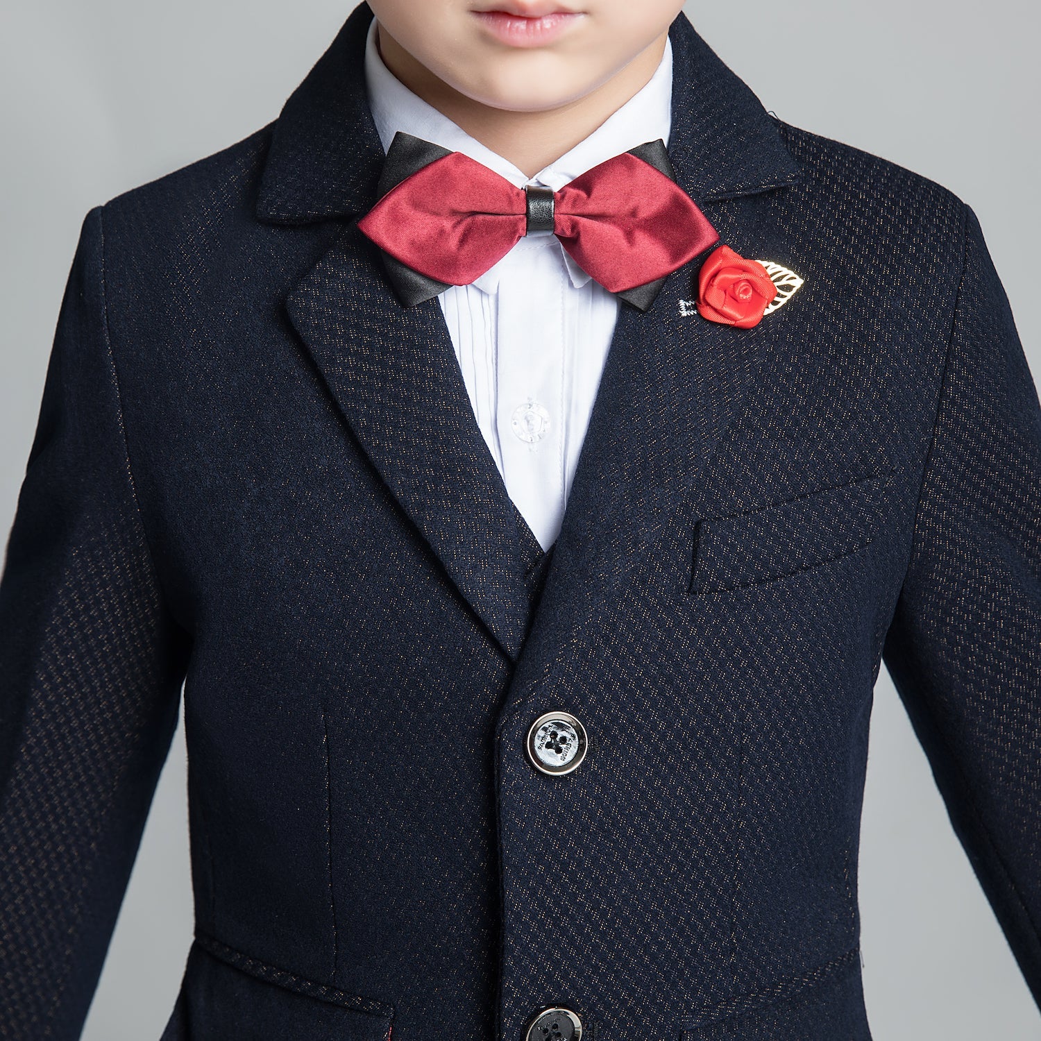 Unique Design Slim Fit Modern 5 Piece Boys Suits