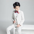 Bild in Galerie-Betrachter laden, White Striped Modern 5 Piece Boy's Formal Suits
