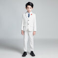 Load image into Gallery viewer, White Striped Modern 5 Piece Boy's Formal Suits
