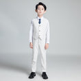 Bild in Galerie-Betrachter laden, White Striped Modern 5 Piece Boy's Formal Suits
