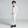 Bild in Galerie-Betrachter laden, White Striped Modern 5 Piece Boy's Formal Suits
