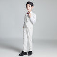 Load image into Gallery viewer, White Striped Modern 5 Piece Boy's Formal Suits
