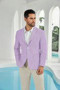 Bild in Galerie-Betrachter laden, Seersucker Striped Men's Summer Blazer
