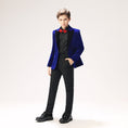 Load image into Gallery viewer, Royal Blue Velvet 5 Piece Boy's Formal Boys Suits
