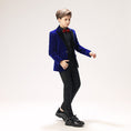 Load image into Gallery viewer, Royal Blue Velvet 5 Piece Boy's Formal Boys Suits
