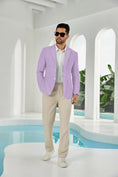 Cargar la imagen en la vista de la galería, Seersucker Striped Men's Summer Blazer
